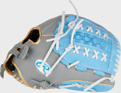 Rawlings Sale | Liberty Advanced Color Series 12.5 in Fastpitch Glove Gray/Columbia Blue