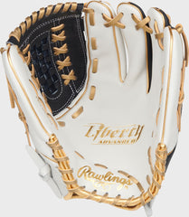 Rawlings New | Liberty Advanced Color Series 12.5 in Fastpitch Glove White/Navy