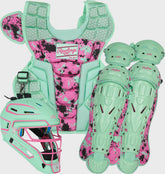 Rawlings Outlet | Limited Edition Mach Mint/Pink Spatter Catcher's Gear Set Adult Intermediate Youth