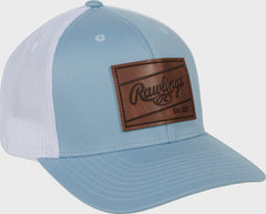 Rawlings On Sale | Rawlings Leather Patch Snapback Hat Light Blue