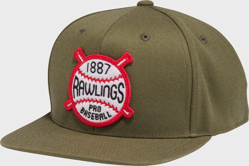 Rawlings On Sale | Rawlings Buck Green Vintage Flat Bill Snapback Hat