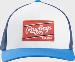 Rawlings New | Rawlings Red/White/Blue FlexFit Laser Cut Vented Hat