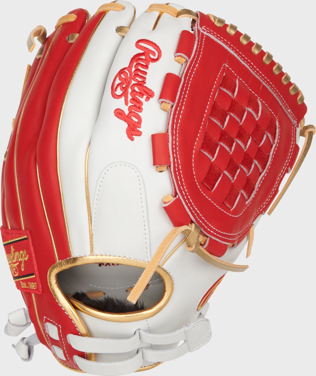 Rawlings New | Liberty Advanced Color Series 12 in Fastpitch Glove White/Scarlet