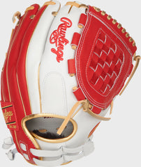 Rawlings New | Liberty Advanced Color Series 12 in Fastpitch Glove White/Scarlet