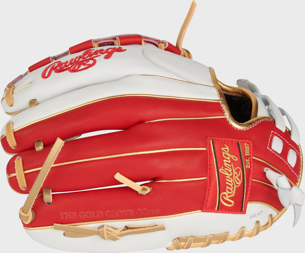 Rawlings New | Liberty Advanced Color Series 12 in Fastpitch Glove White/Scarlet