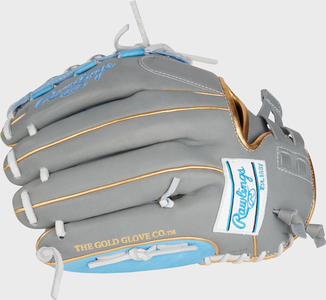 Rawlings Sale | Liberty Advanced Color Series 12.5 in Fastpitch Glove Gray/Columbia Blue