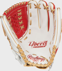 Rawlings New | Liberty Advanced Color Series 12.5 in Fastpitch Glove White/Scarlet
