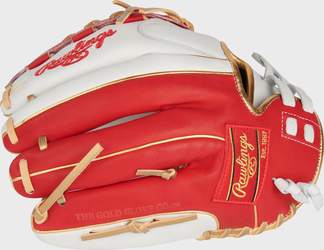 Rawlings New | Liberty Advanced Color Series 12.5 in Fastpitch Glove White/Scarlet
