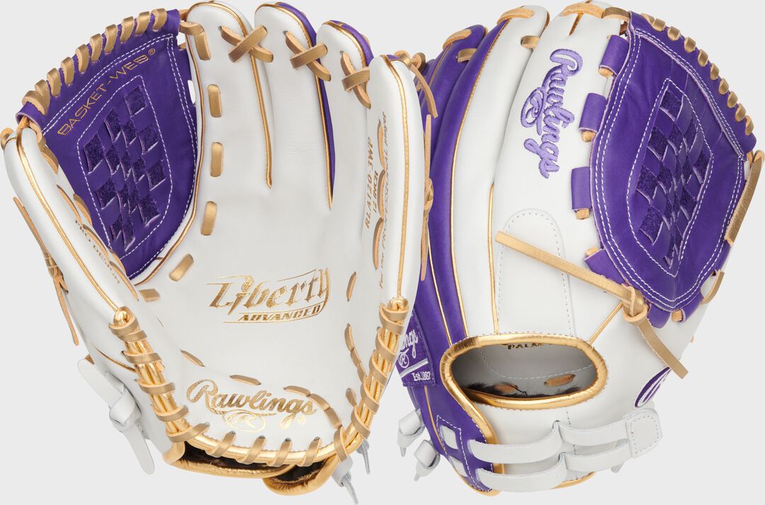 Rawlings New | Liberty Advanced Color Series 12 in Fastpitch Glove White/Purple