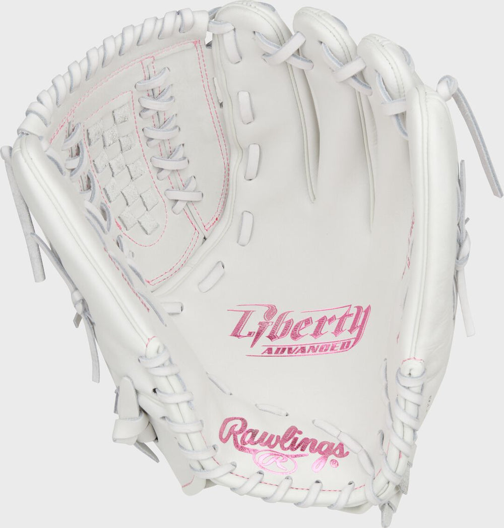 Rawlings For Sale | Liberty Advanced Color Series 12.5 in Fastpitch Glove White/Pink