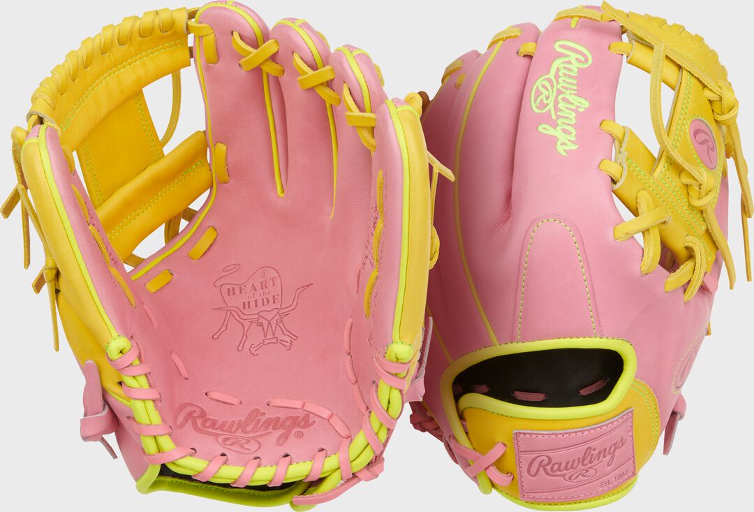 Rawlings On Sale | Heart of the Hide ContoUR Fit 11.5-Inch Pink Infield Glove Right Hand Throw
