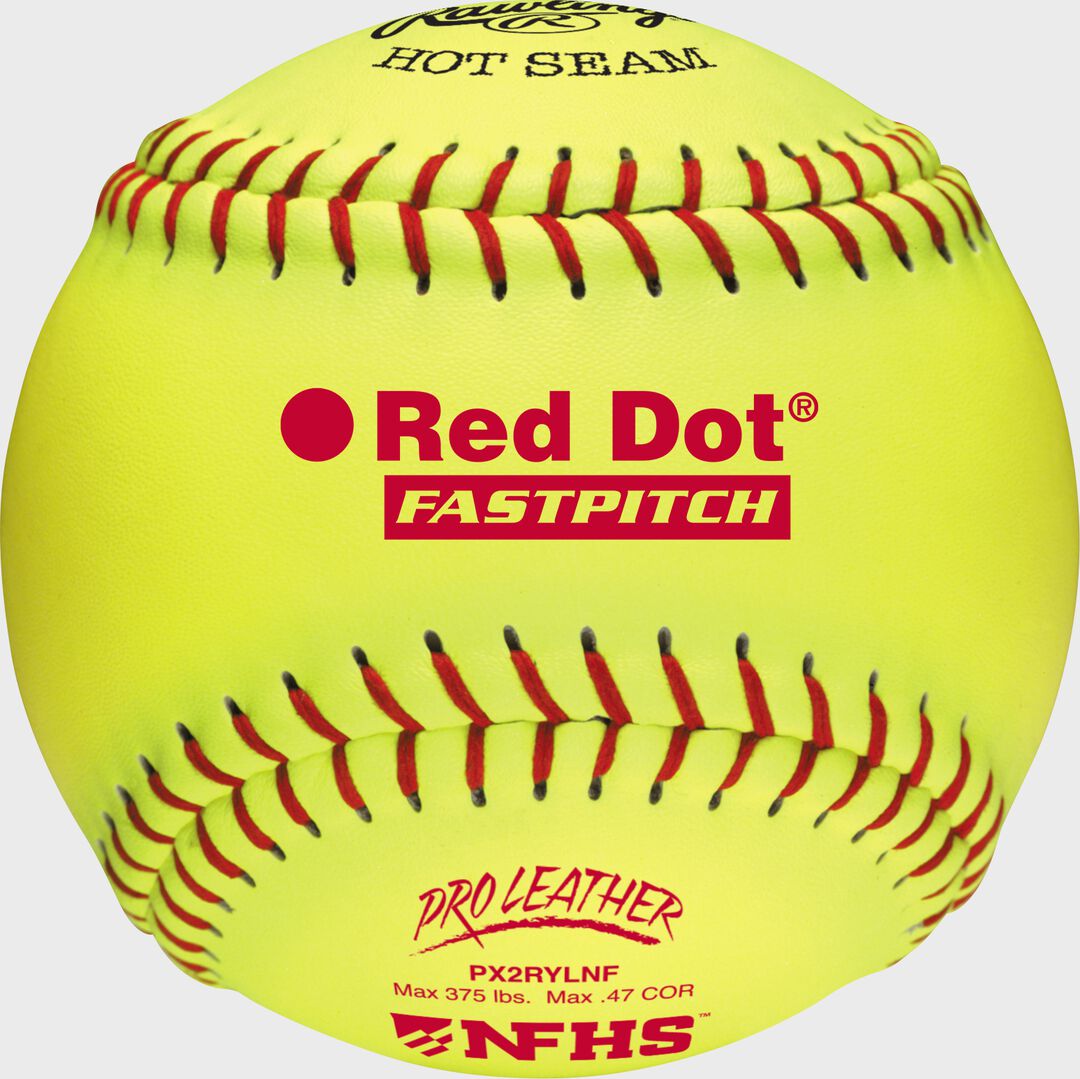 Rawlings Online | Rawlings 12-Inch Pro Leather Red Dot NFHS Fastpitch Softball Dozen