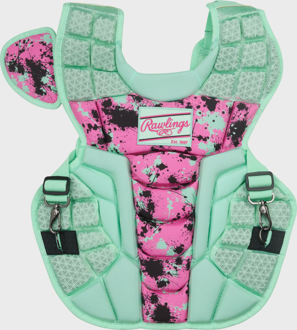 Rawlings Outlet | Limited Edition Mach Mint/Pink Spatter Catcher's Gear Set Adult Intermediate Youth