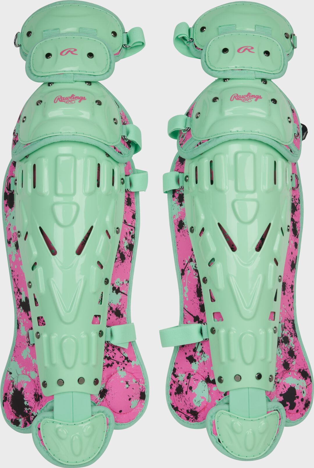 Rawlings Outlet | Limited Edition Mach Mint/Pink Spatter Catcher's Gear Set Adult Intermediate Youth