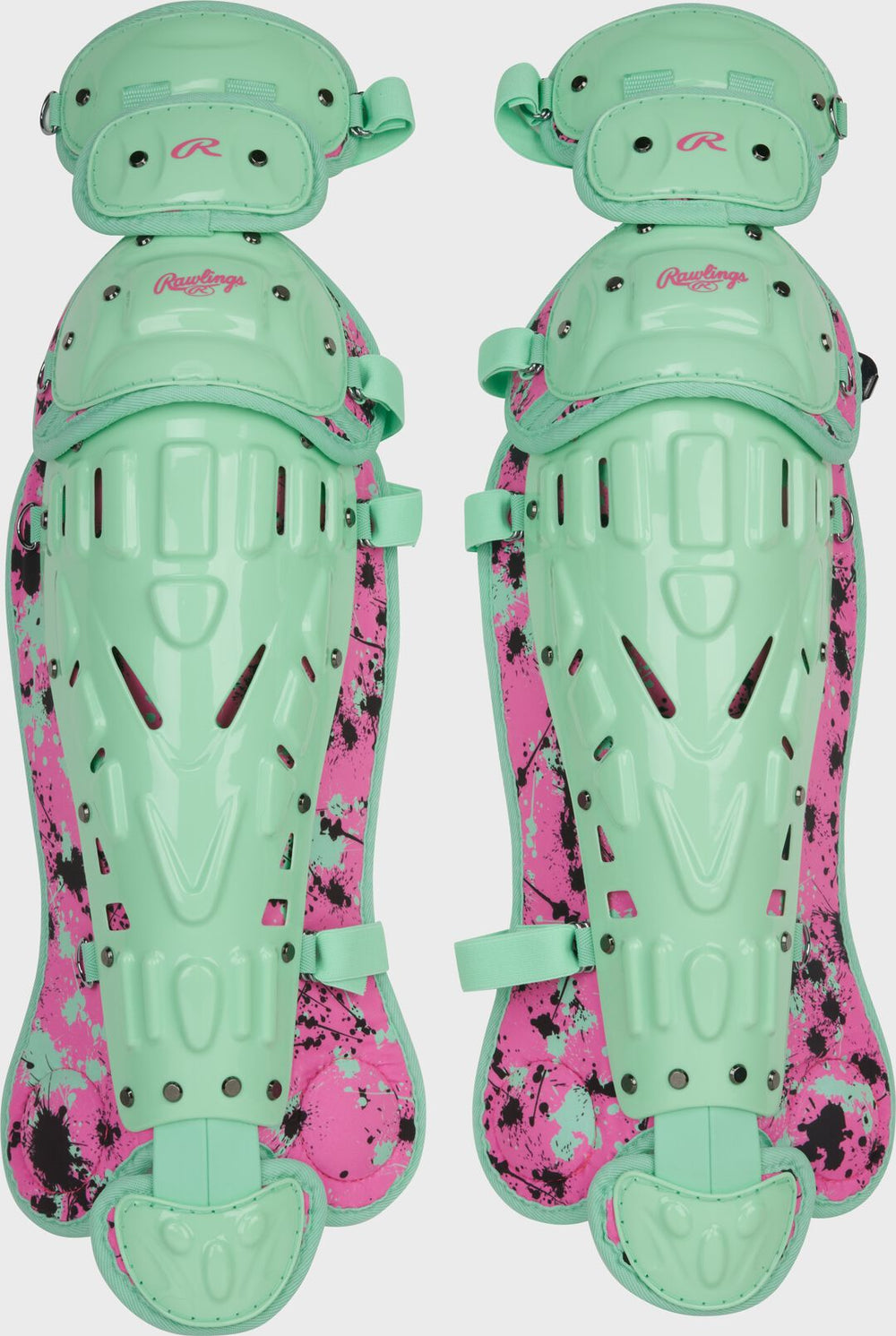 Rawlings Outlet | Limited Edition Mach Mint/Pink Spatter Catcher's Gear Set Adult Intermediate Youth