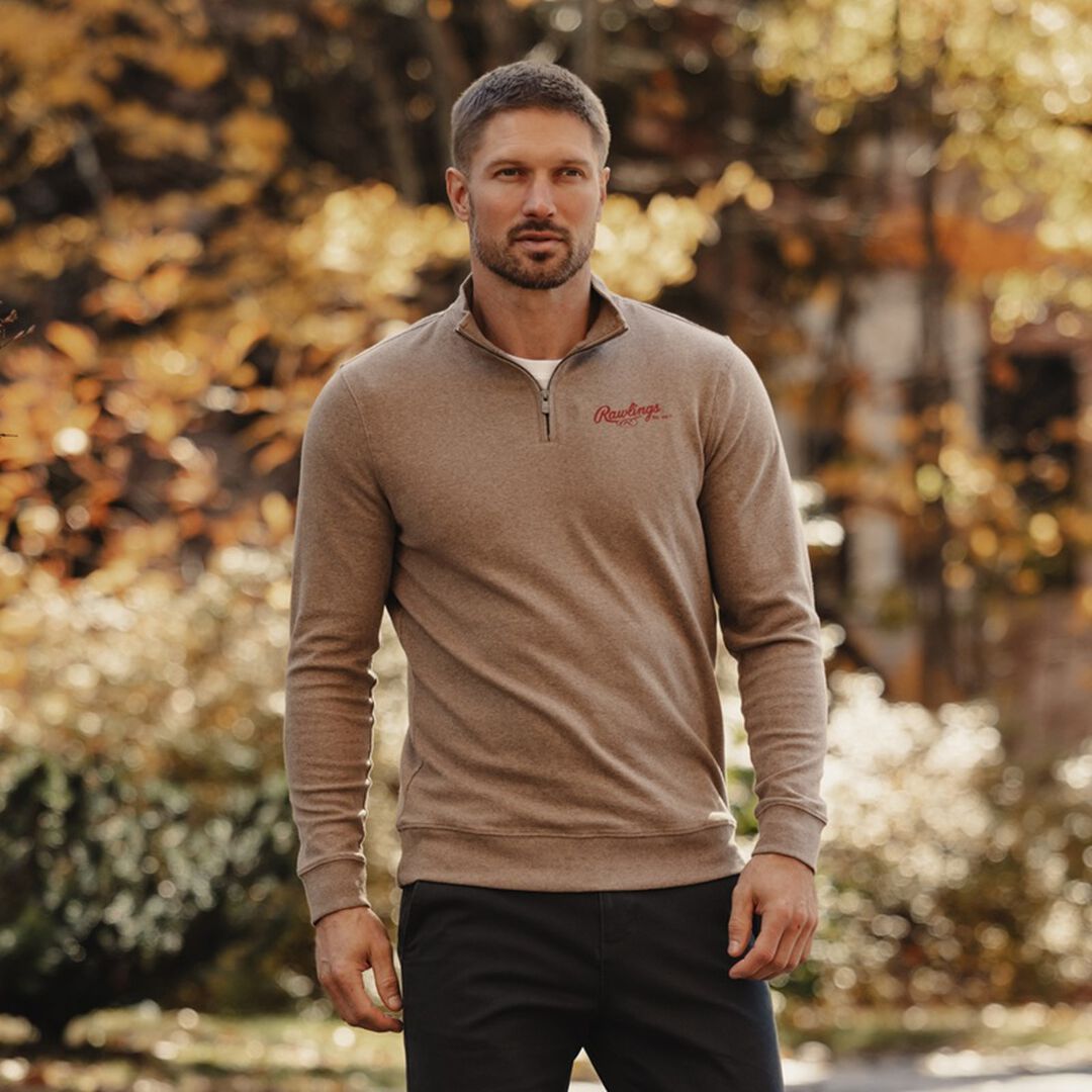 Rawlings Sale | Rawlings x The Normal Brand Puremeso Weekend Quarter Zip Khaki