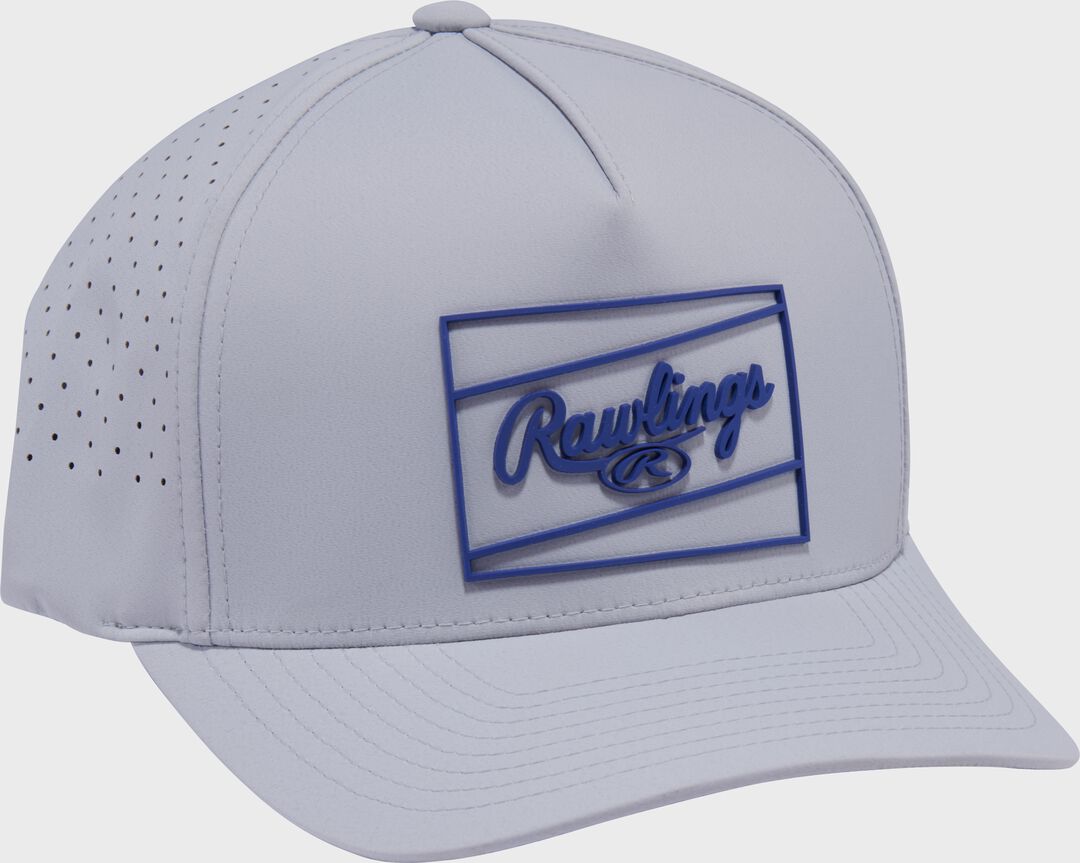Rawlings New | Rawlings Gray Laser Performance Patch Snapback Hat