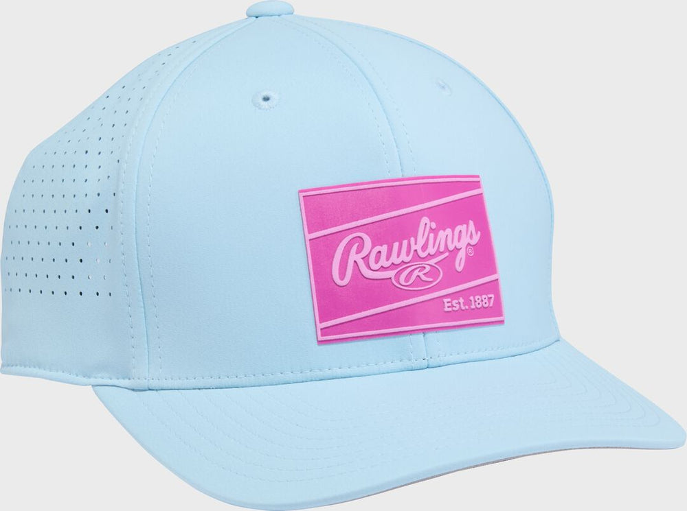Rawlings Outlet | Rawlings Light Blue Performance Curved Bill Snapback Hat