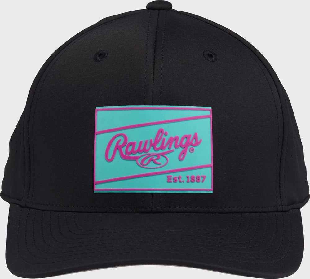 Rawlings New | Rawlings Black Performance Curved Bill Snapback Hat