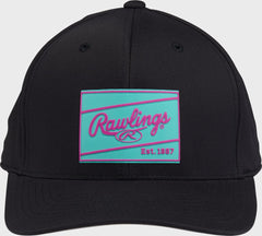 Rawlings New | Rawlings Black Performance Curved Bill Snapback Hat