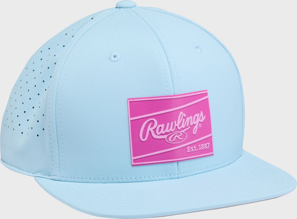 Rawlings Sale | Rawlings Light Blue Performance Flat Bill Snapback Hat