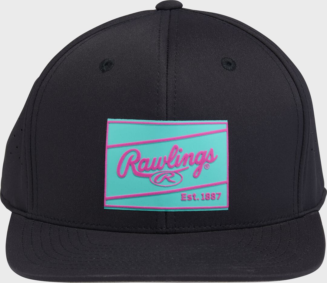 Rawlings Online | Rawlings Black Performance Flat Bill Snapback Hat