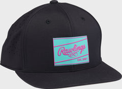 Rawlings Online | Rawlings Black Performance Flat Bill Snapback Hat