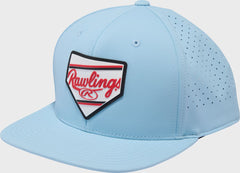 Rawlings Online | Rawlings Home Plate Performance Flat Bill Snapback Hat Light Blue