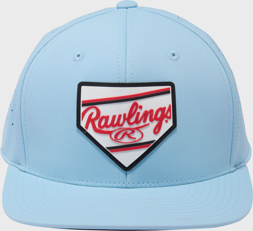Rawlings Online | Rawlings Home Plate Performance Flat Bill Snapback Hat Light Blue
