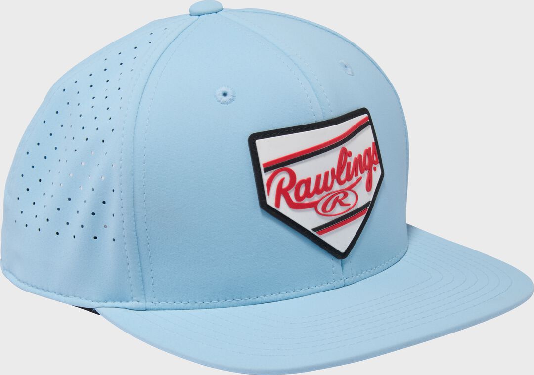 Rawlings Online | Rawlings Home Plate Performance Flat Bill Snapback Hat Light Blue
