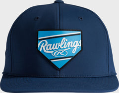 Rawlings Discount | Rawlings Home Plate Performance Flat Bill Snapback Hat Navy