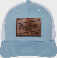 Rawlings On Sale | Rawlings Leather Patch Snapback Hat Light Blue