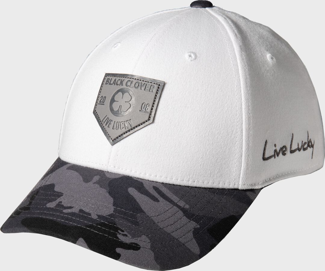 Rawlings New | Rawlings Black Clover Leather Patch Camo Fitted Hat