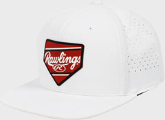 Rawlings For Sale | Rawlings White Home Plate Performance Flat Bill Snapback Hat