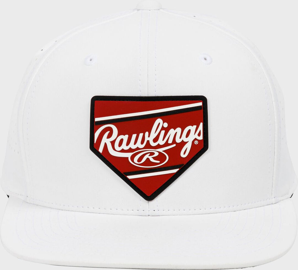 Rawlings For Sale | Rawlings White Home Plate Performance Flat Bill Snapback Hat