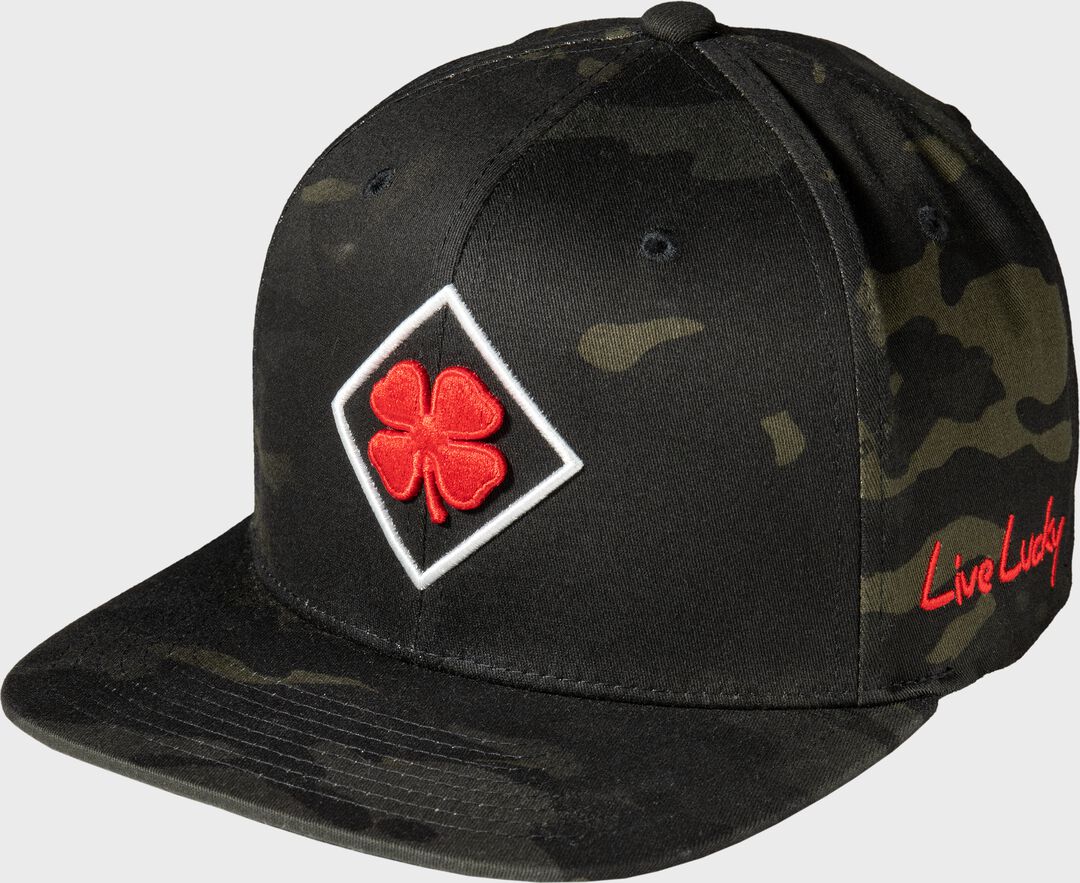 Rawlings Outlet | Rawlings Black Clover Diamond MultiCam Fitted Hat