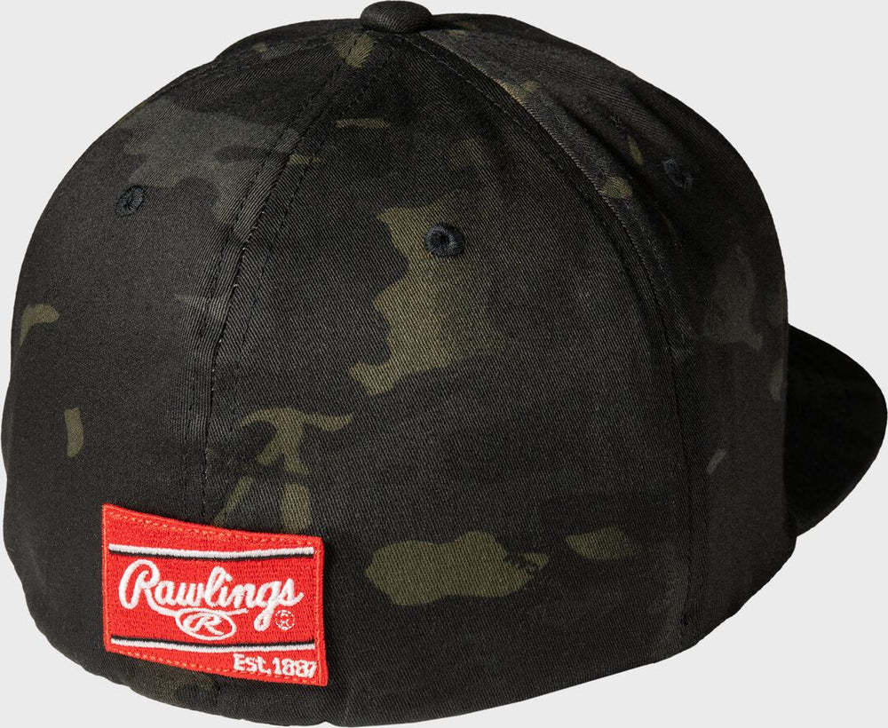 Rawlings Outlet | Rawlings Black Clover Diamond MultiCam Fitted Hat