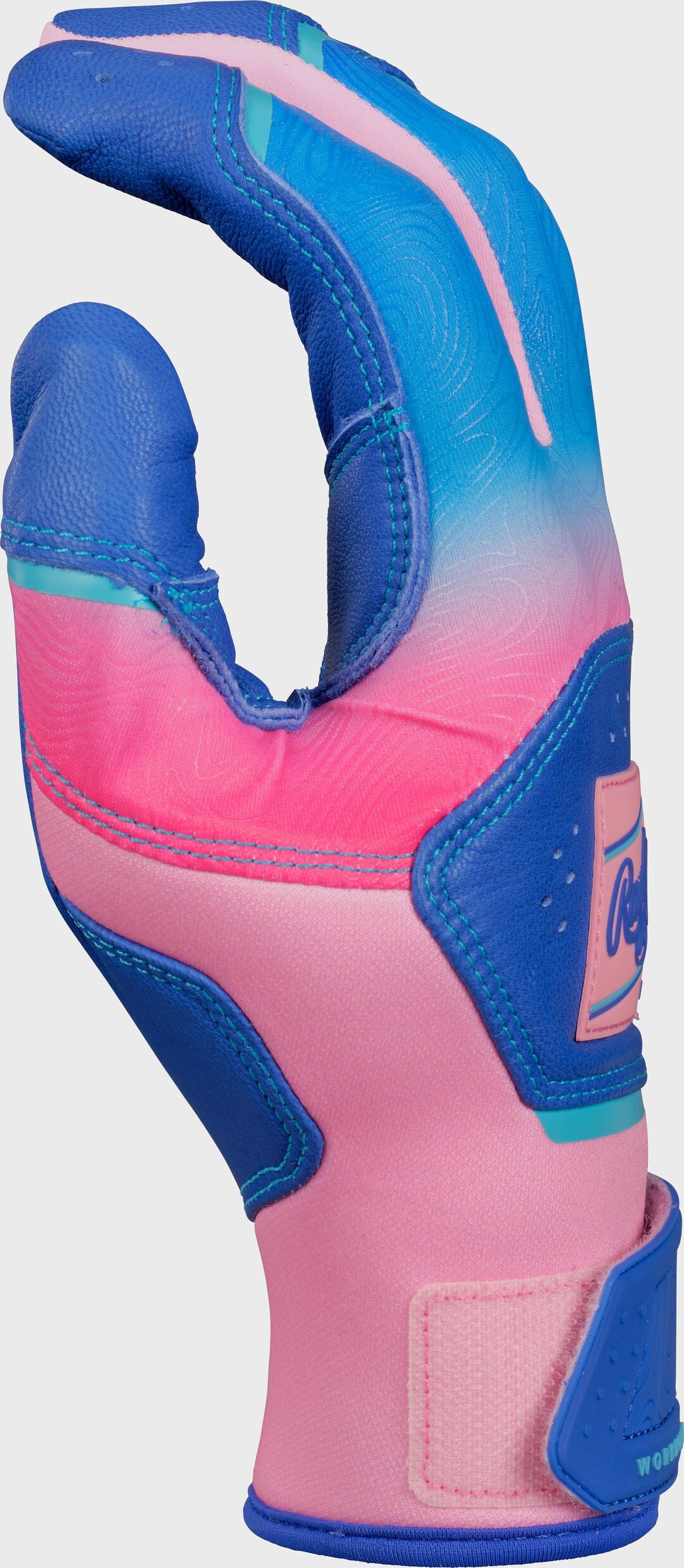 Rawlings For Sale | Rawlings Workhorse Royal/Pink Adult Fun Burst Batting Gloves