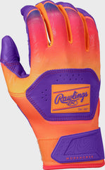 Rawlings Sale | Rawlings Workhorse Purple/Orange Youth Fun Burst Batting Gloves