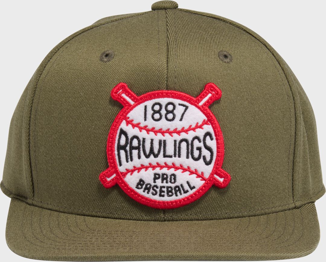 Rawlings On Sale | Rawlings Buck Green Vintage Flat Bill Snapback Hat