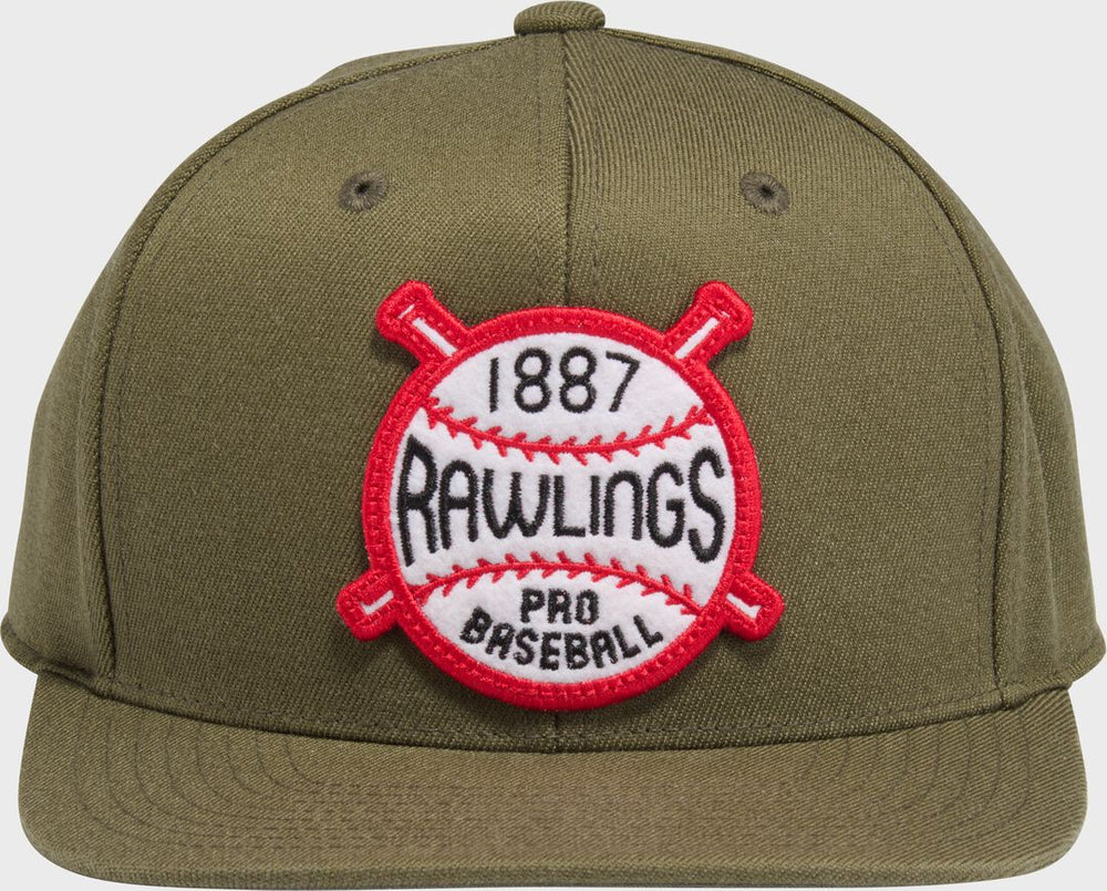 Rawlings On Sale | Rawlings Buck Green Vintage Flat Bill Snapback Hat