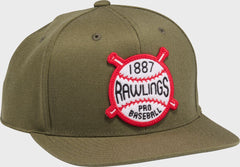 Rawlings On Sale | Rawlings Buck Green Vintage Flat Bill Snapback Hat